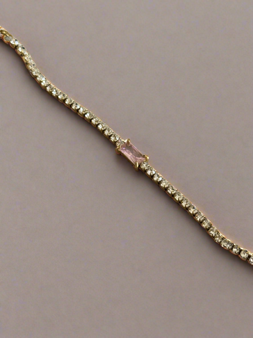 Zoya Tennis Bracelet (18K Plated, Tarnish Free)