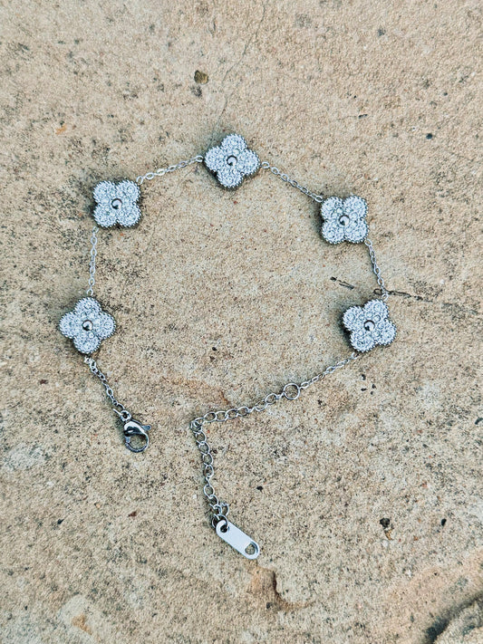 Van Cleef and Arpels Bracelet (silver with stones) (Premium Steel, Tarnish Free)