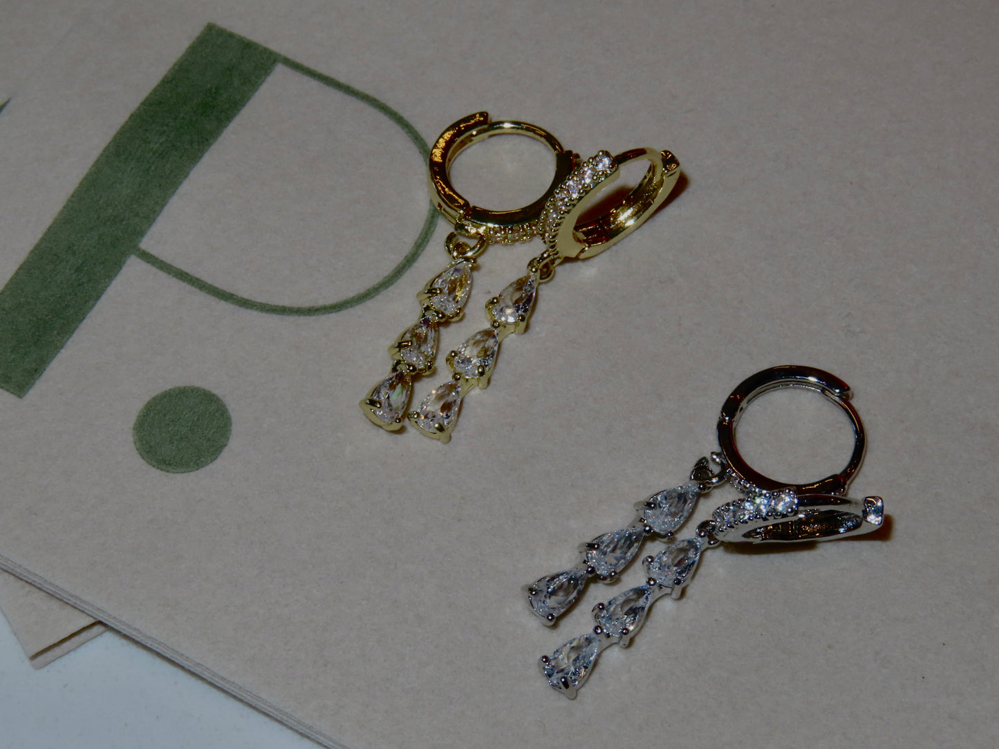 Teardrop Dangle Earrings (18K Plated)
