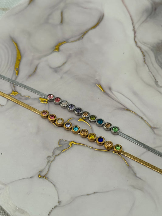Infinity Stones Herringbone Bracelet (Tarnish Free)