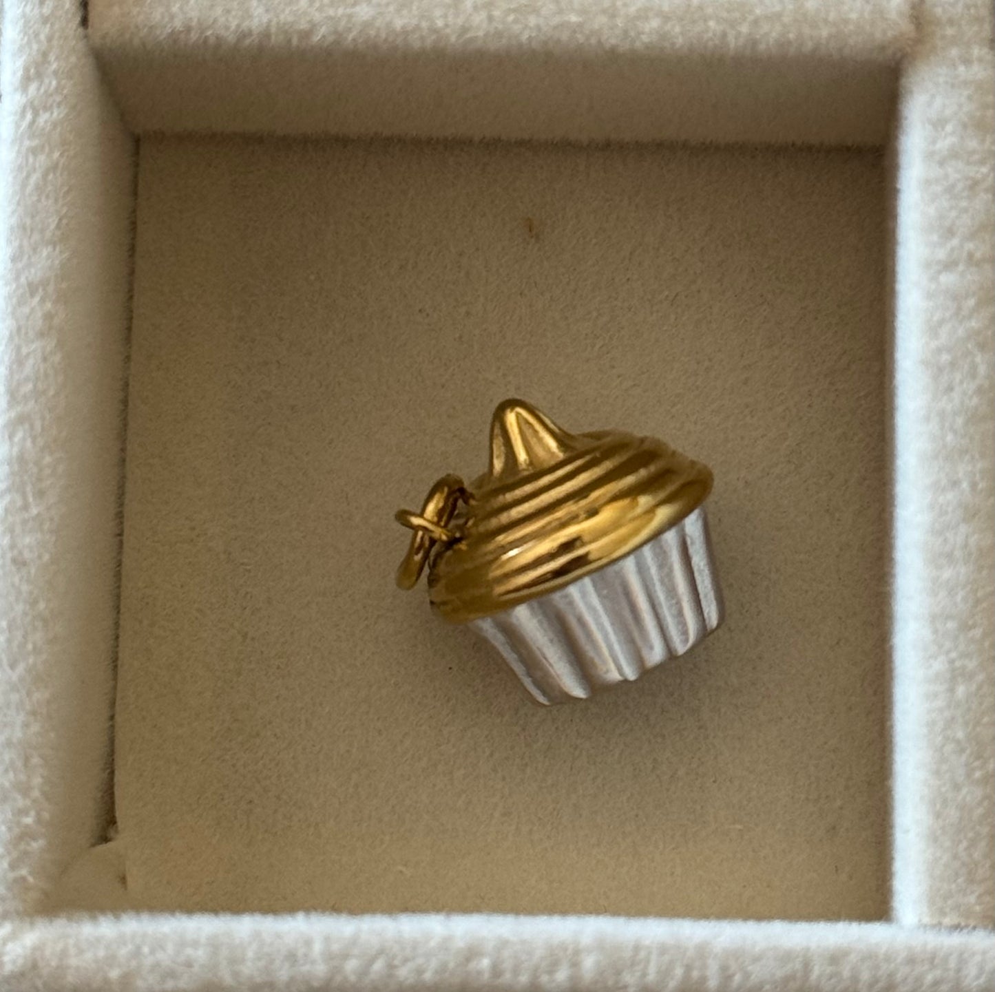 Gold and Silver Cupcake Charm