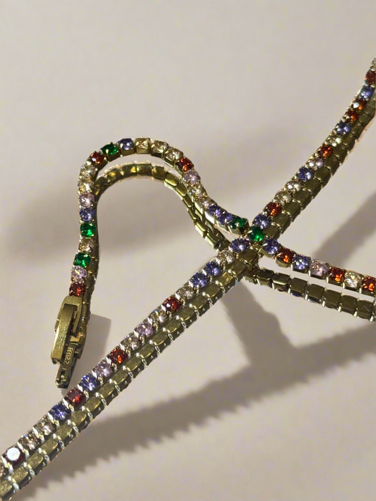 Multi Color Wimbledon Tennis Bracelet (Tarnish Free)