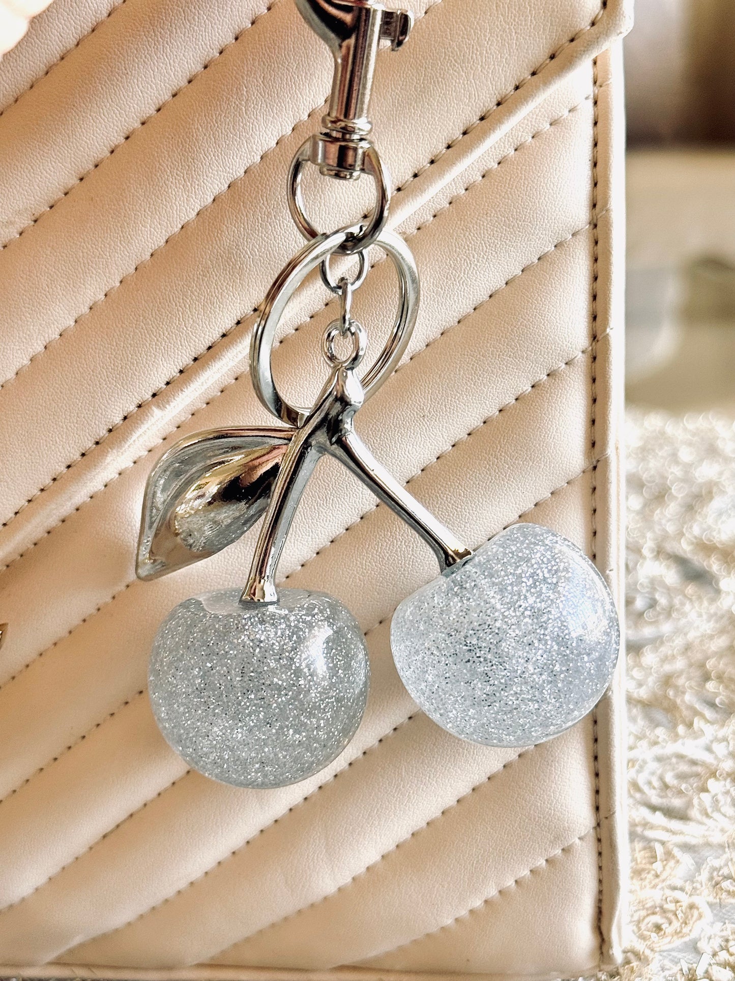 Full Silver Cherry Charm