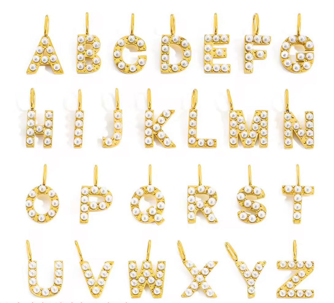 Pearl Letter Charms