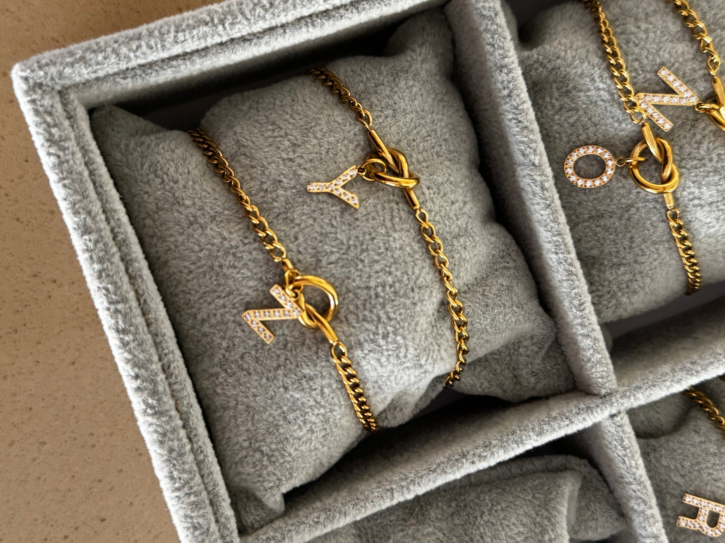 Knot Initial Bracelet (Tarnish Free)