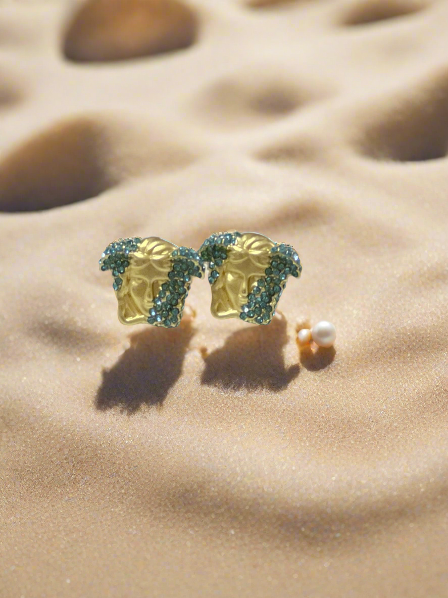 Encrusted Versace Earrings (Tarnish Free)