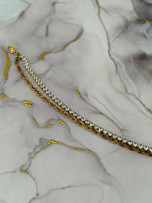 Hafsa Double Layer Bracelet (Tarnish Free)