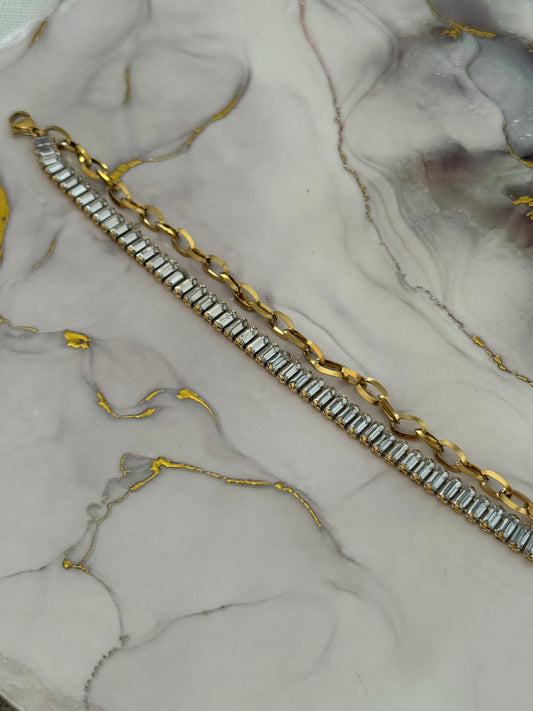 Inaya Double Layer Bracelet (Tarnish Free)