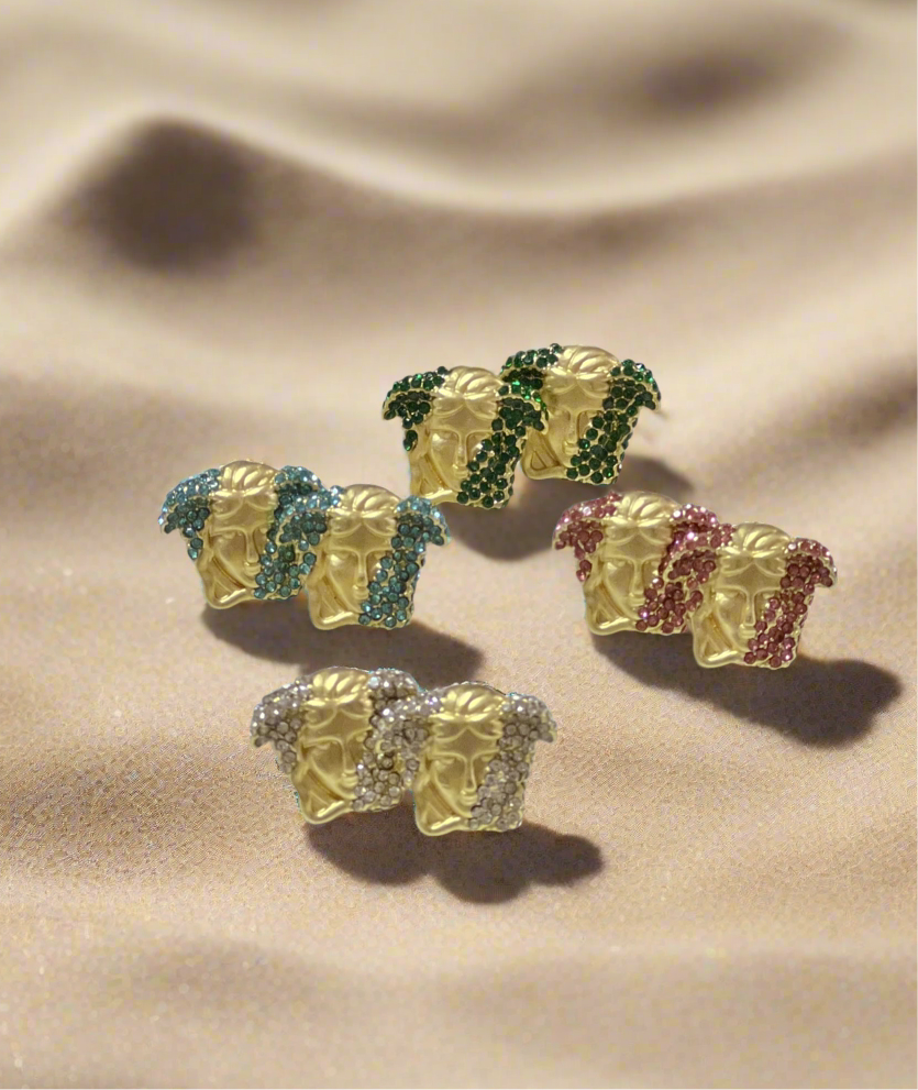 Encrusted Versace Earrings (Tarnish Free)