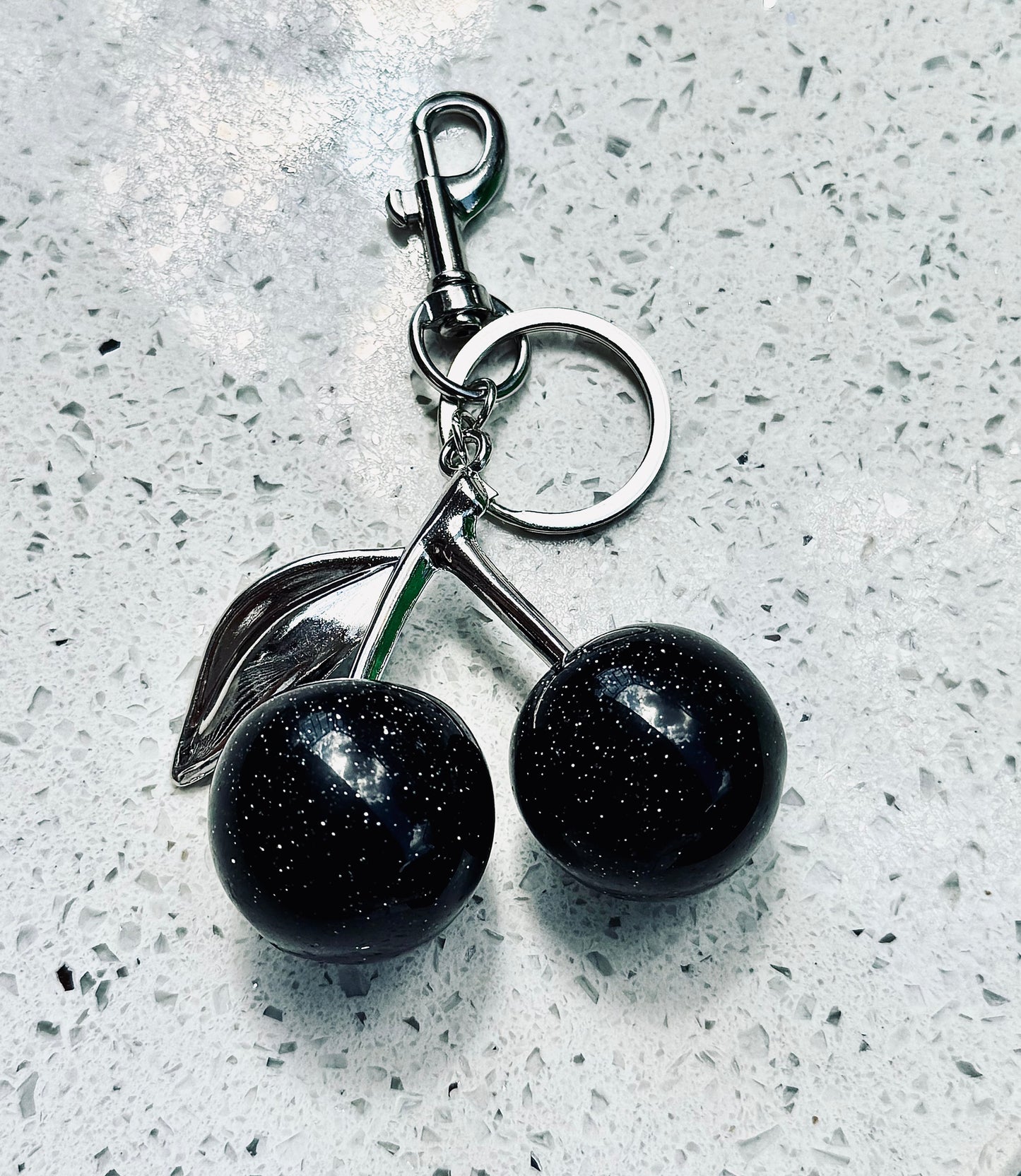 Black and Silver Cherry Charm