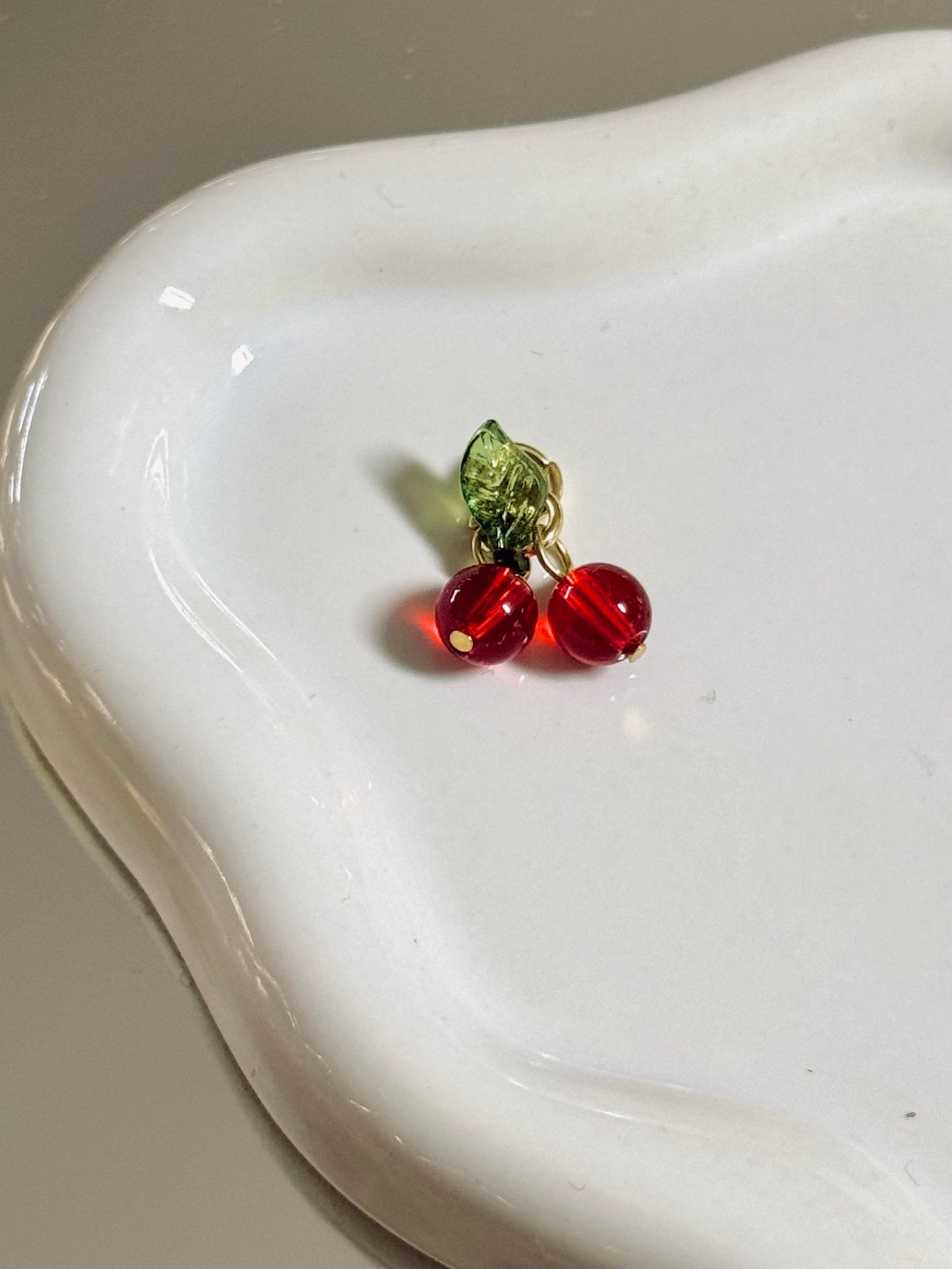 Beaded Cherry Charm