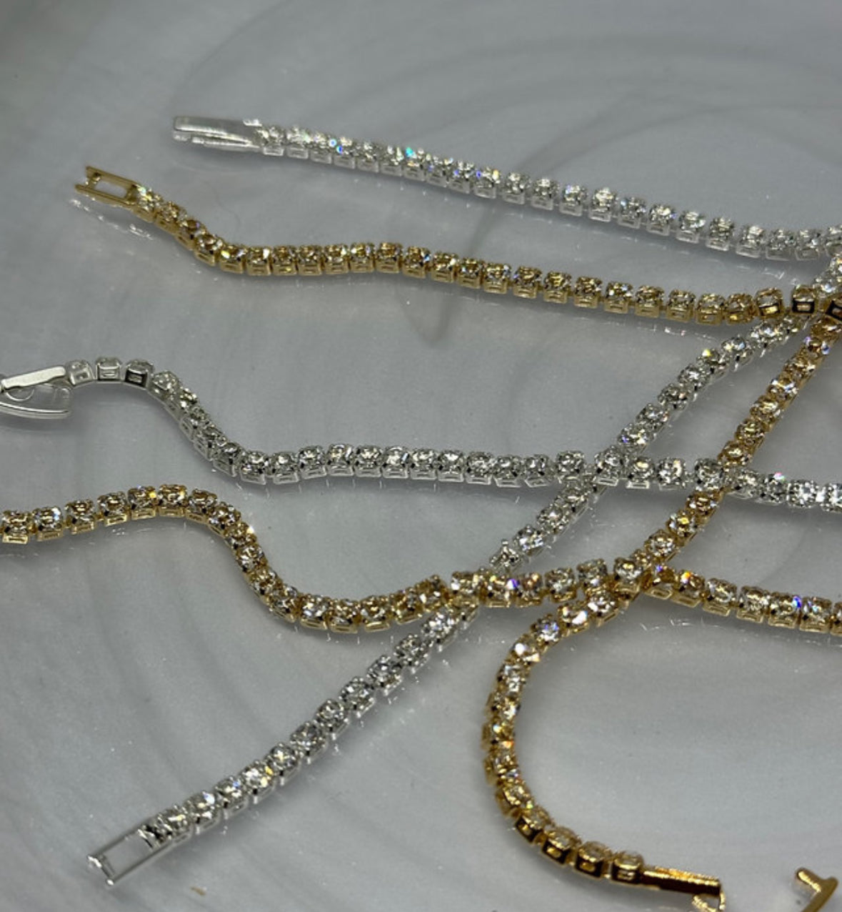 Wimbledon Tennis Bracelet (18K Plated, Tarnish Free)