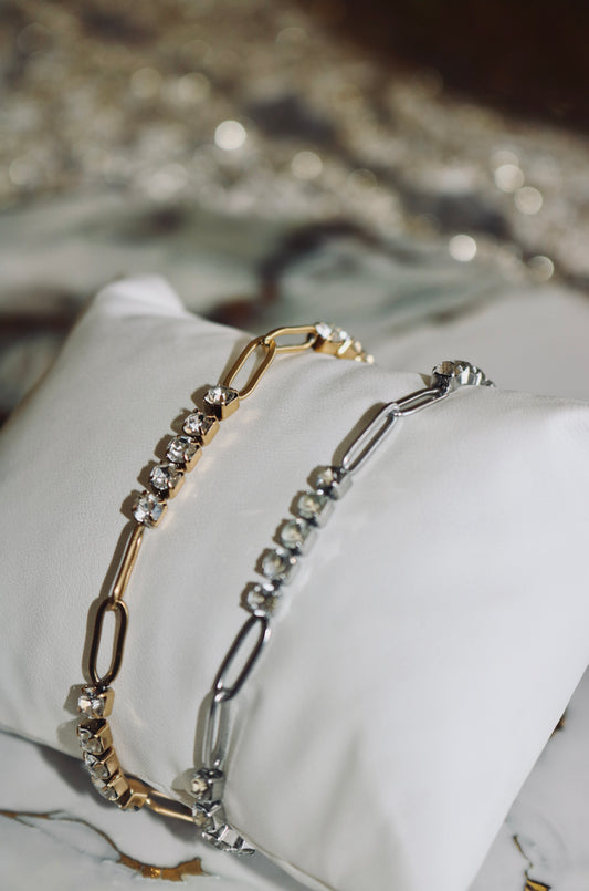 Tennis Paperclip Bracelet (Tarnish Free)