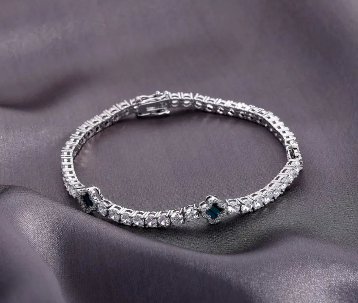 Van Cleef Tennis Bracelet (18K Plated, Tarnish Free)