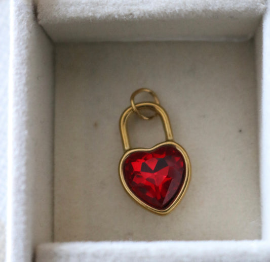 Red Locket Heart Charm