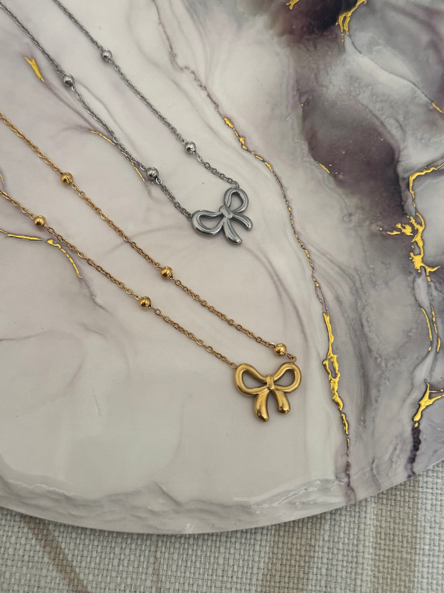 Simplistic Bow Necklace (Tarnish Free)