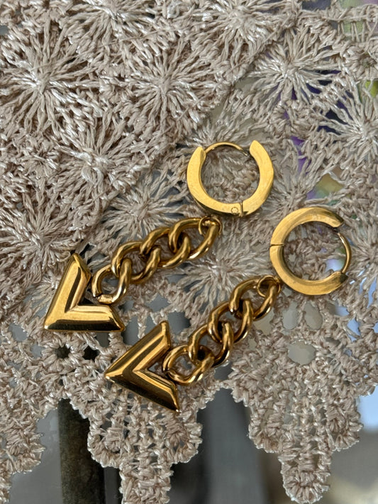 Valentino Drop Earrings (18K Plated, Tarnish Free)