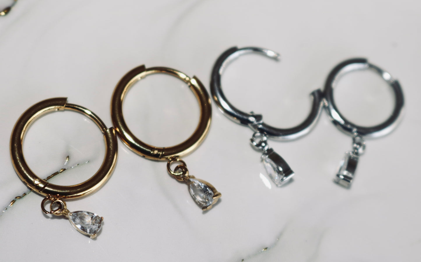 Diamante Drip Earrings (Tarnish Free)