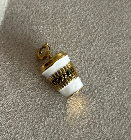 Coffee Cup Clip On Charm (Tarnish Free)