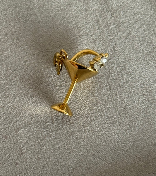 Martini Clip On Charm (Tarnish Free)