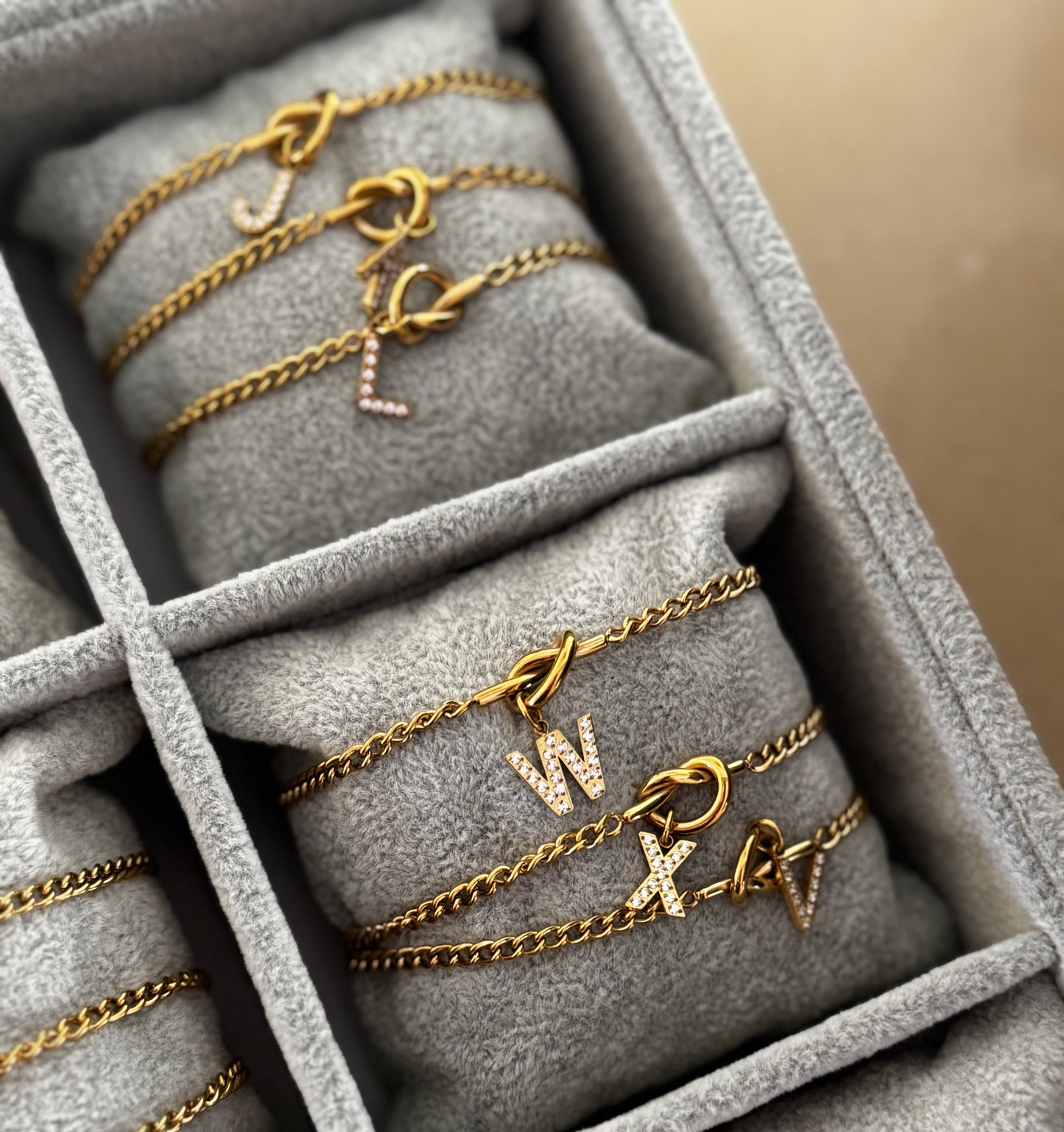 Knot Initial Bracelet (Tarnish Free)