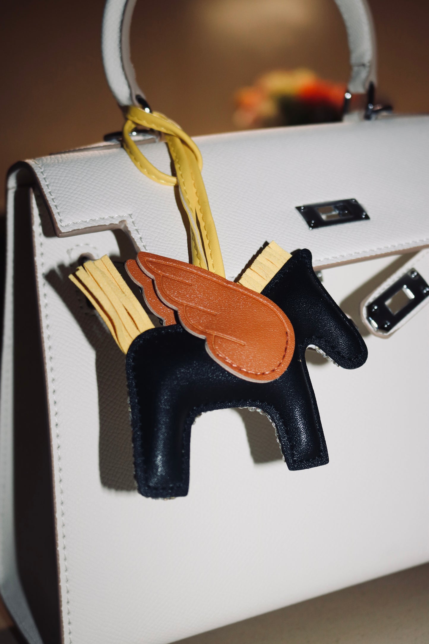 REVERSIBLE Pegasus Handbag Charm (Black)