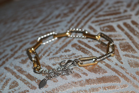 Mixed Metal Chunky Bracelet (Tarnish Free)