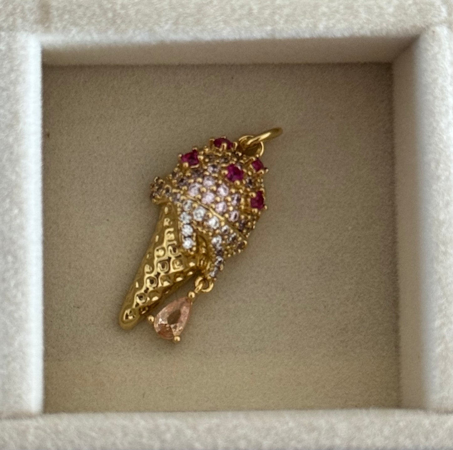 Rhinestone Ice Cream Charm