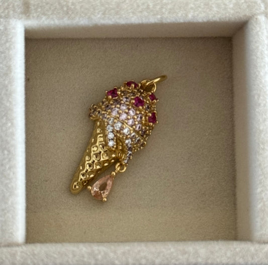 Rhinestone Ice Cream Charm