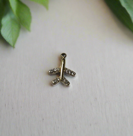 Bling Aircraft Charm (gold)