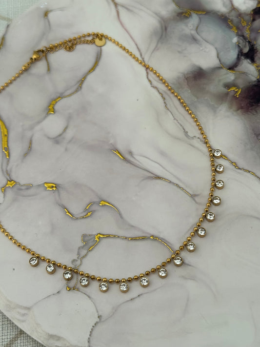 Mona Stone Necklace (Tarnish Free)