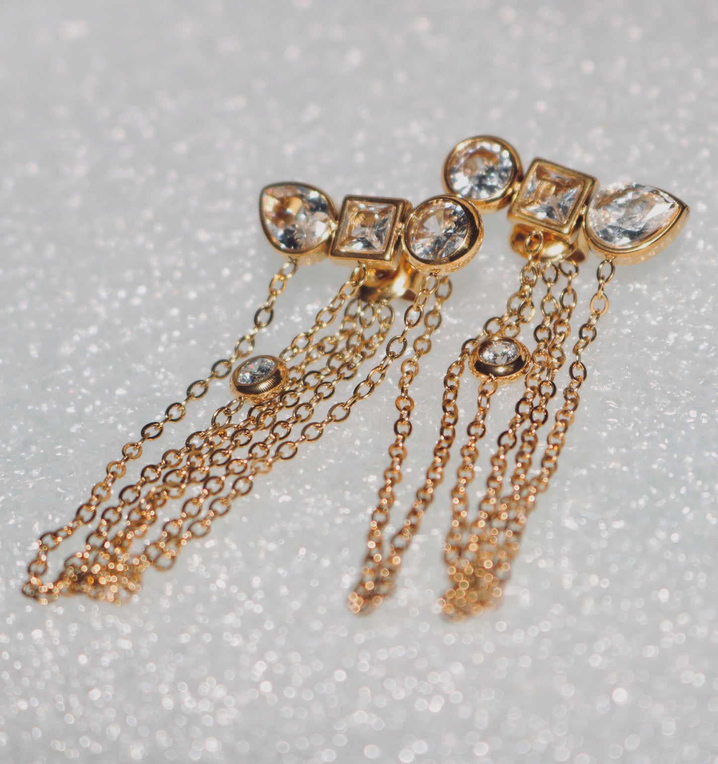 Astra Stud Drop Earrings (Tarnish Free)
