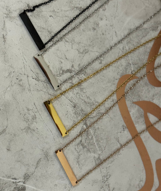 Engraving Horizontal Necklace (Tarnish Free)