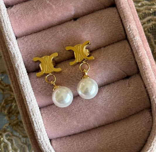 Celine Pearl Earrings (Tarnish Free)