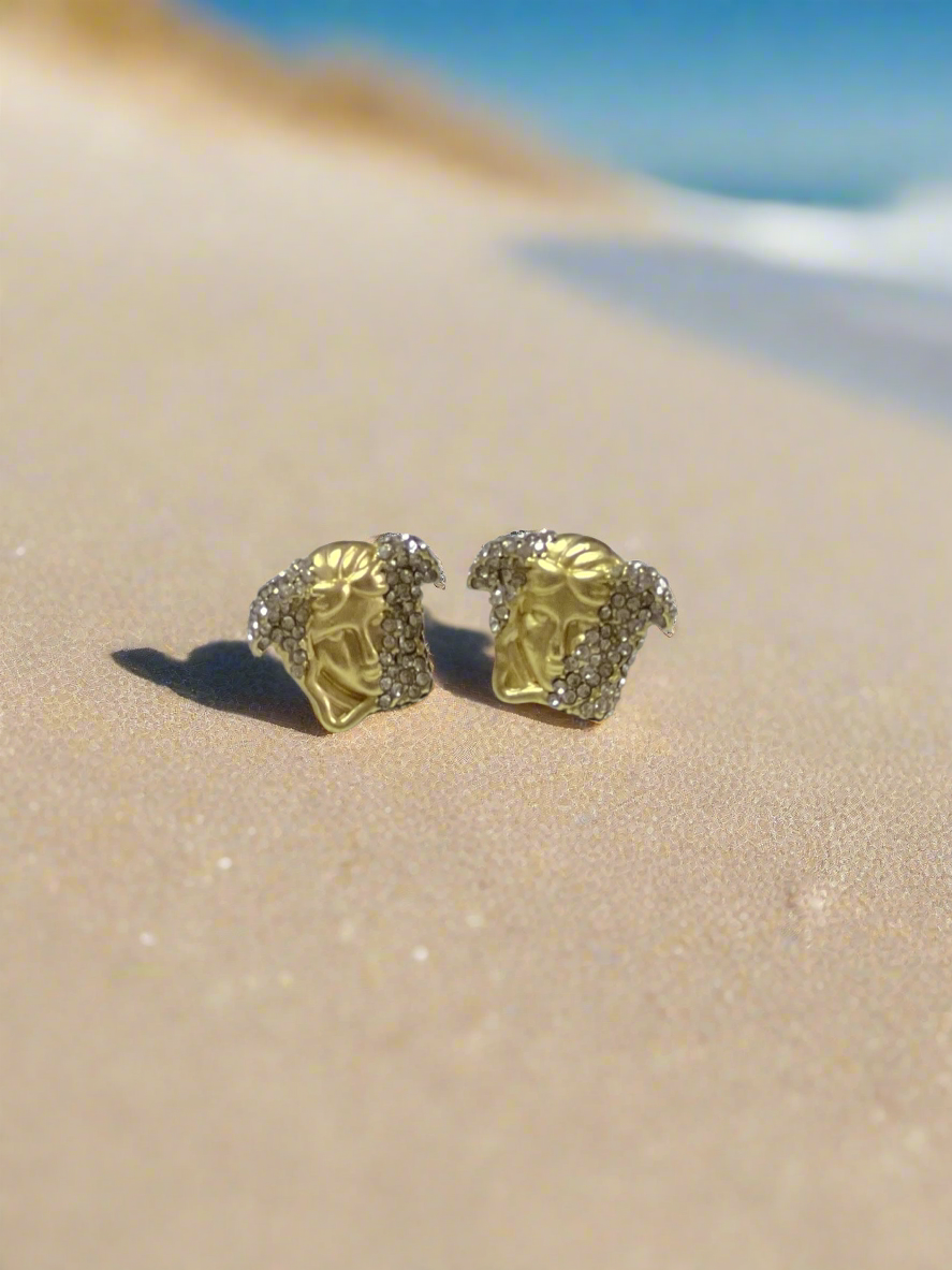 Encrusted Versace Earrings (Tarnish Free)