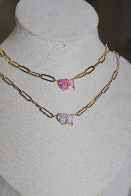 Sarah Paperclip Necklace (Tarnish Free)