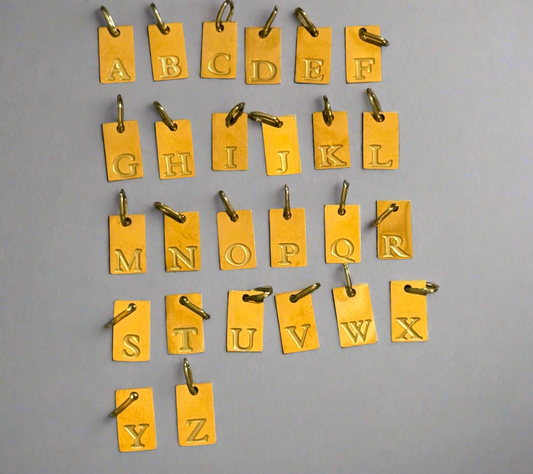 Gold Letter Tag Initial Charms