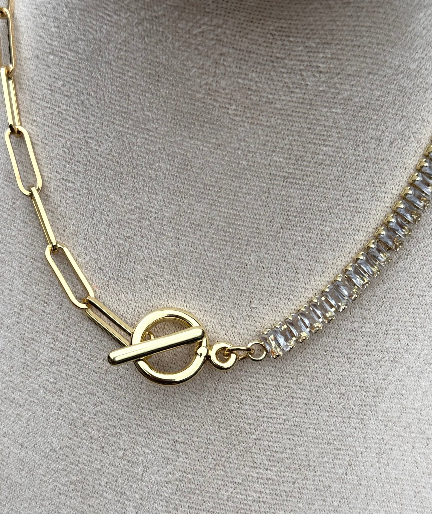 Silver Half and Half Necklace (18K Plated, Tarnish Free)