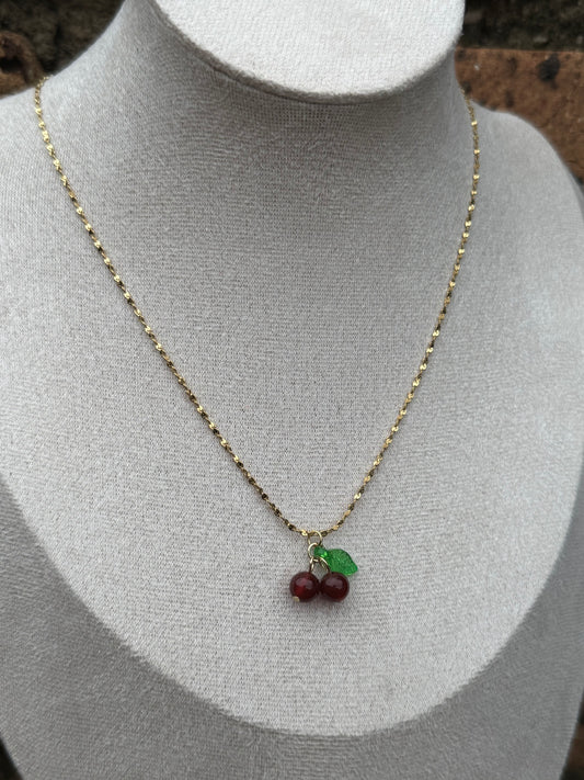 Cherry Necklace [Gold] (18K Plated, Tarnish Free)