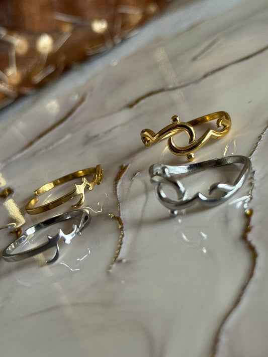 Habb (Love) & Sabr (Patience) Rings (Tarnish Free) [ADJUSTABLE]