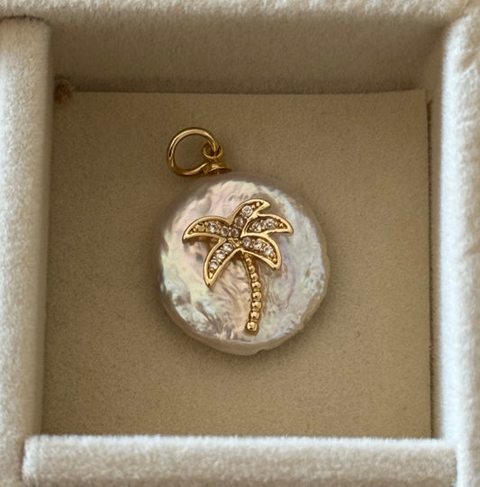 Palm Tree Pearl Charm