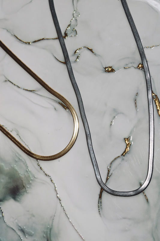 Herringbone Necklace (Tarnish Free)