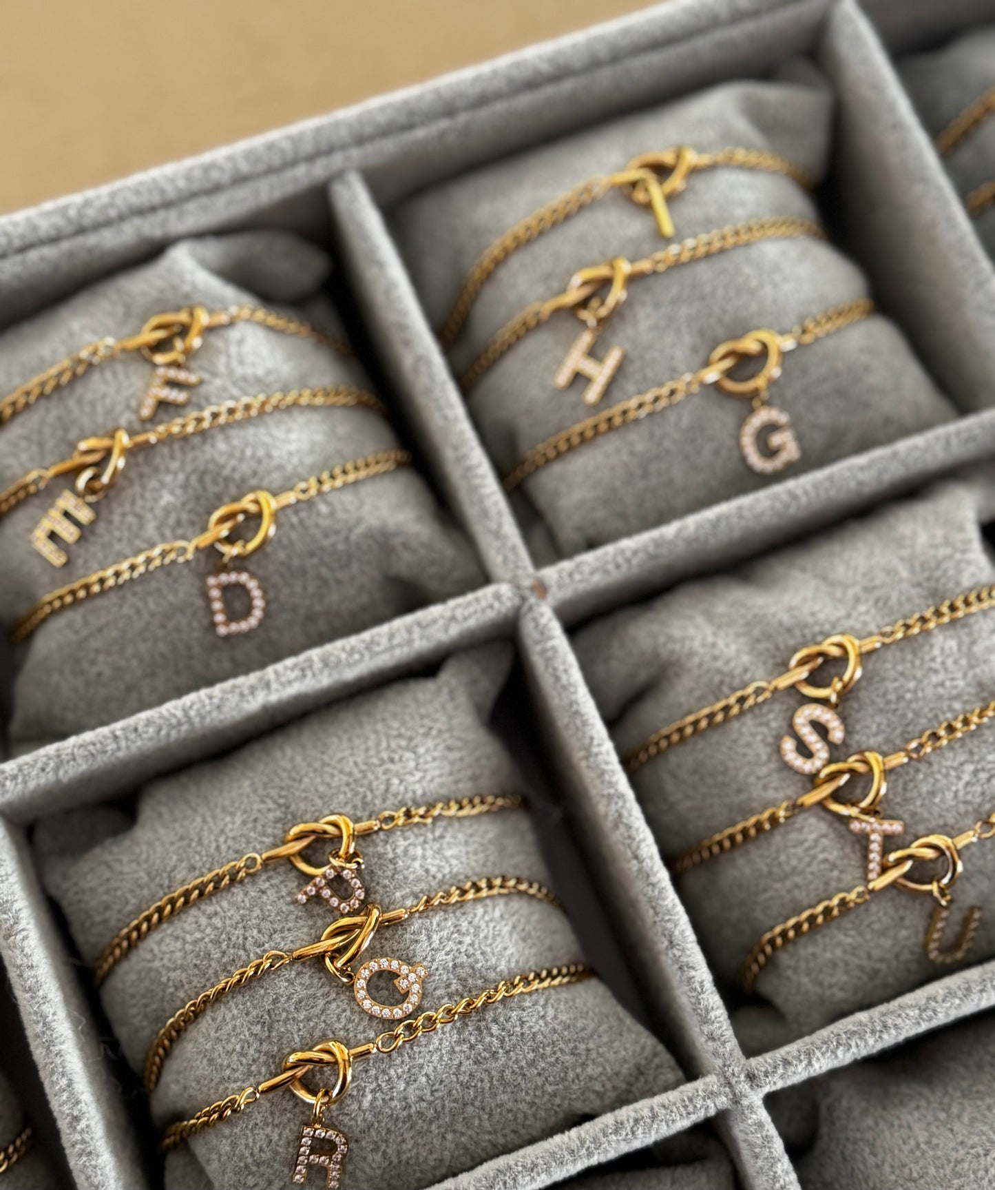 Knot Initial Bracelet (Tarnish Free)
