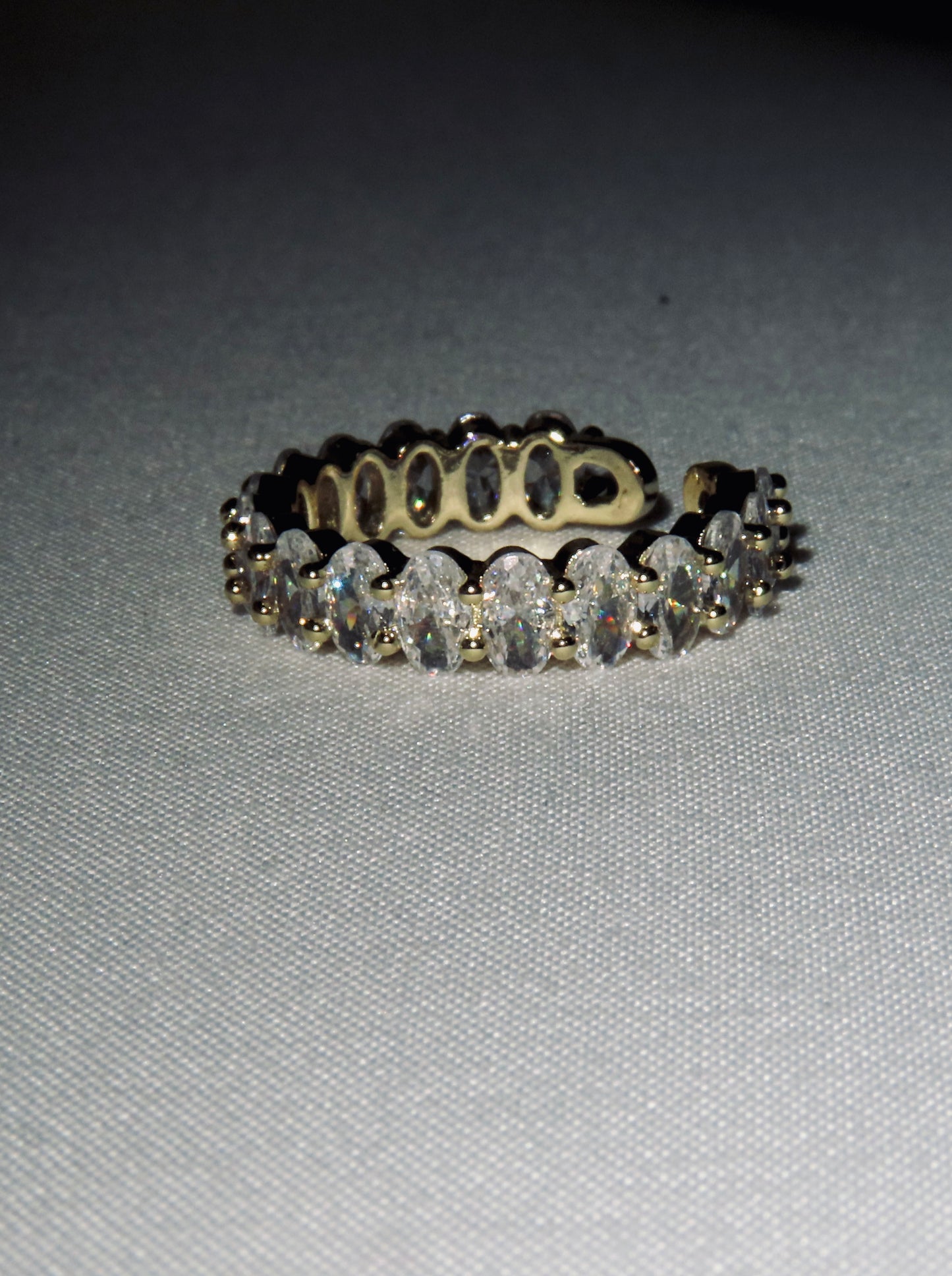 Oval Baguette Ring (Adjustable) (Tarnish Free)