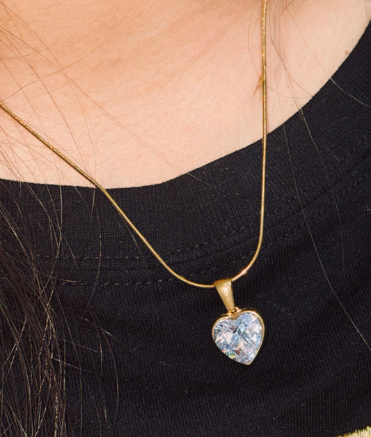 Chunky Heart Necklace (Tarnish Free)