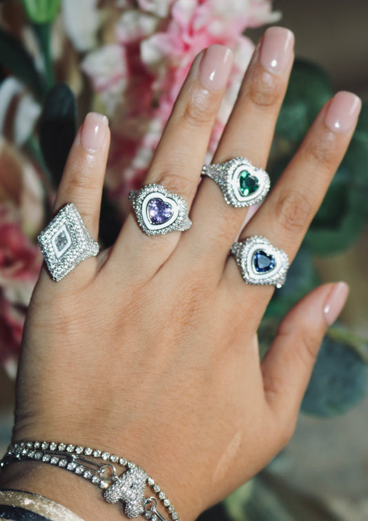 Pinky Rings [Adjustable, Zirconia] (Tarnish Free) PREMIUM COLLECTION