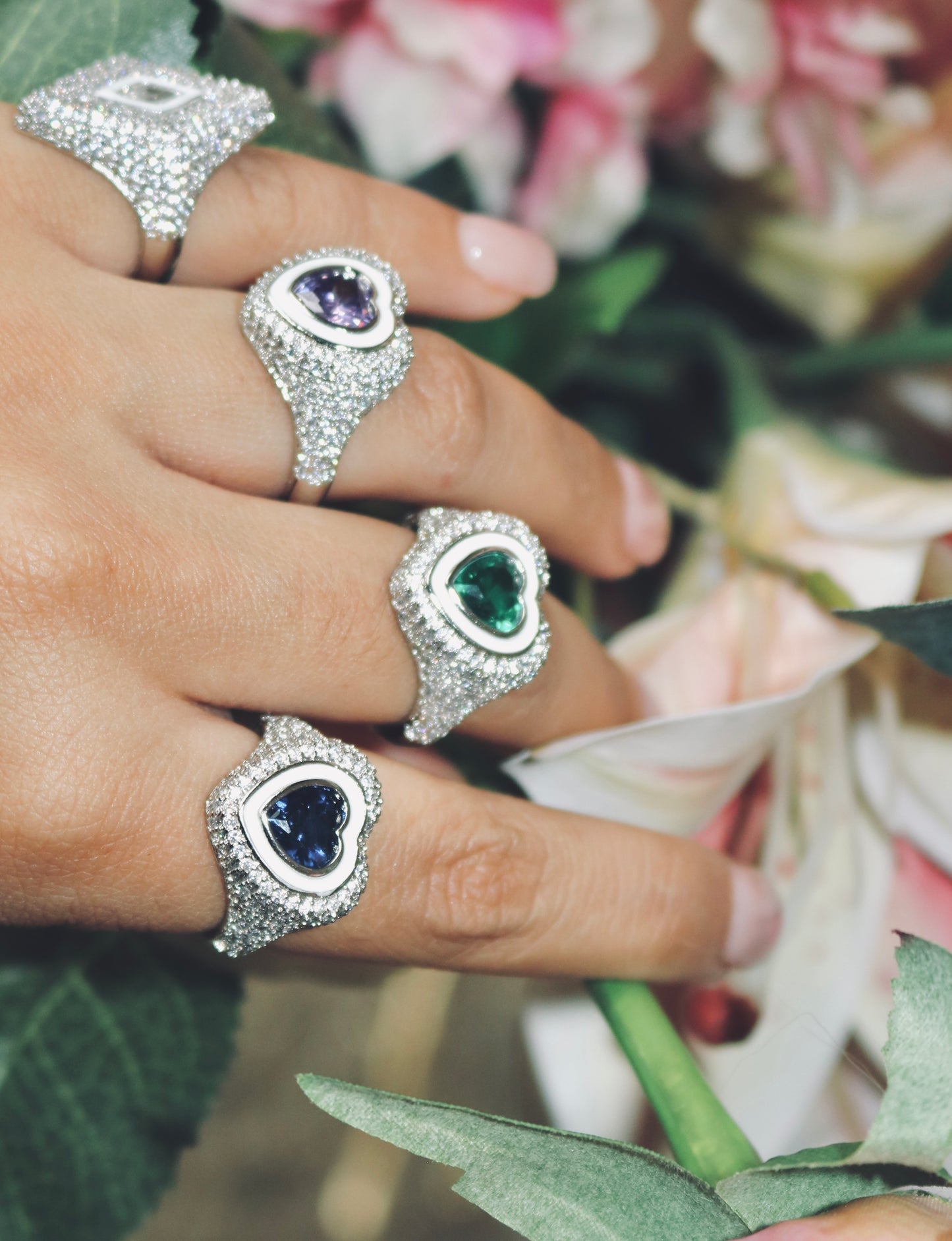 Pinky Rings [Adjustable, Zirconia] (Tarnish Free) PREMIUM COLLECTION