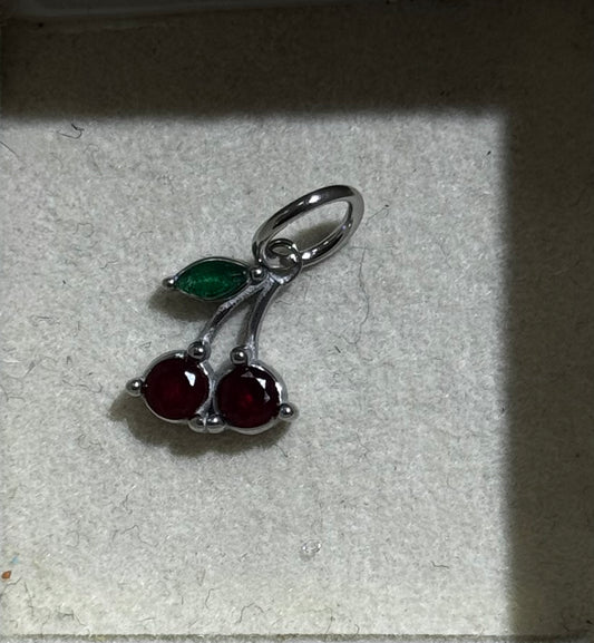 Silver Cherry Charm